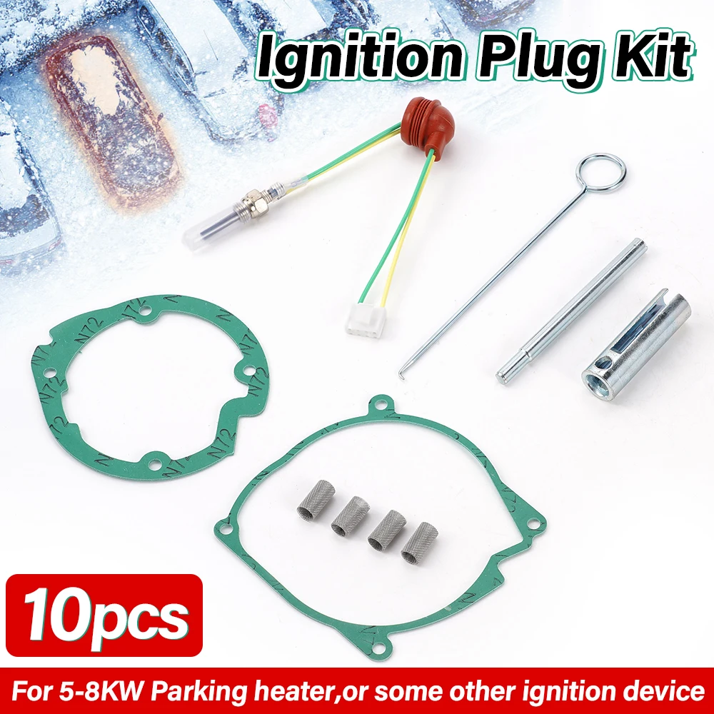 

10 шт., красная крышка, свечи зажигания с плоской головкой, 12 В, 5 кВт, инструменты для обслуживания, аксессуары для стояночного обогревателя для Eberspacher Airtronic D4 D4S