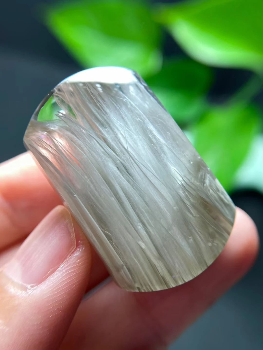 Natural White Rutilated Quartz Pendant Rectangle Rutilated Quartz Jewelry 37*23*14.2mm Men Women Brazil AAAAAAA