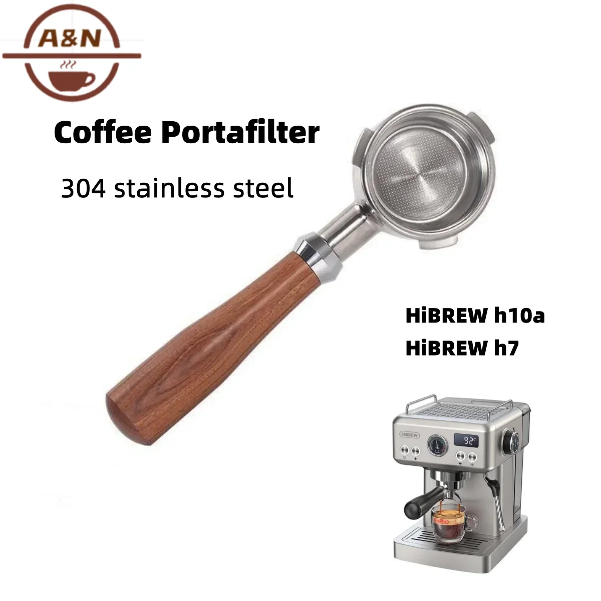 58mm 3 Ears Bottomless Coffee Portafilter with 2 Basket(18g) for Hibrew h7/Hibrew h7a /Hibrew h10a Coffee Machine Barista Tools