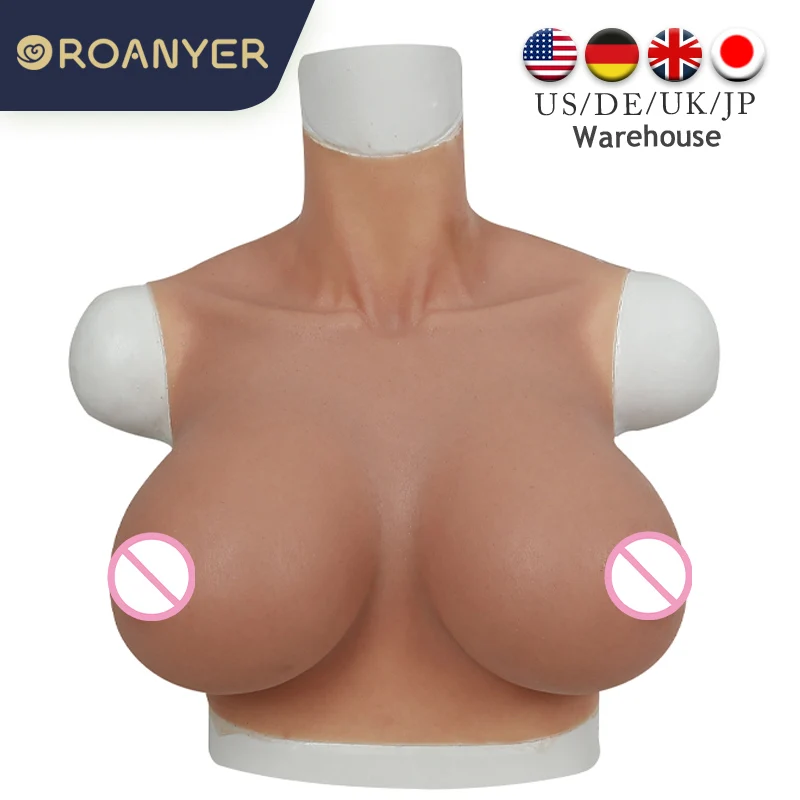 ROANYER Transgender Silicone Breast Forms For Crossdresser G H Cup East West Shape Fake  Boobs Shemale Male Crossdressing