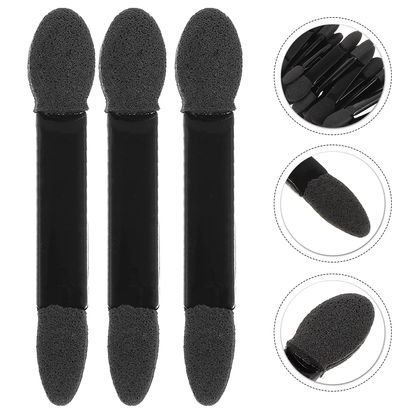 

50pcs Eyeshadow Stick Makeup Brushes Sponge Plastic Lightweight Double Sided Smooth Travel Party Daily Use Women Lady
