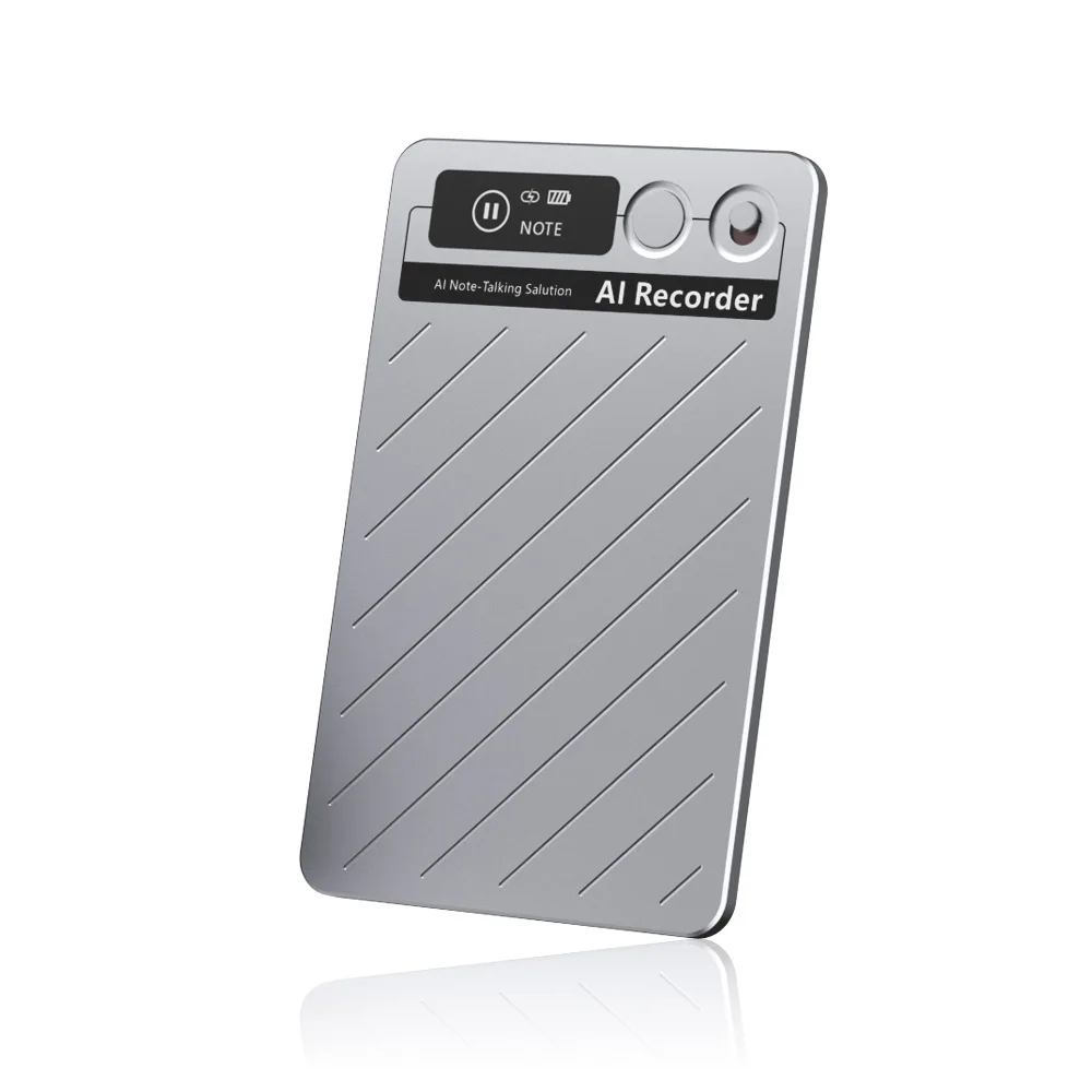 smart ultra-thin ai voice recorder bluetooth with magnetic meeting notes synchronous translation card recorder