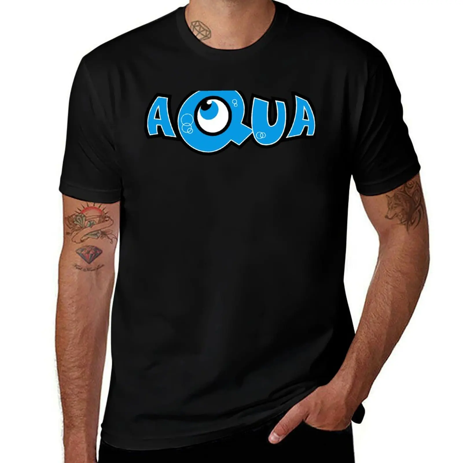 

Aqua band logo T-Shirt Aesthetic clothing oversized anime mens graphic t-shirts