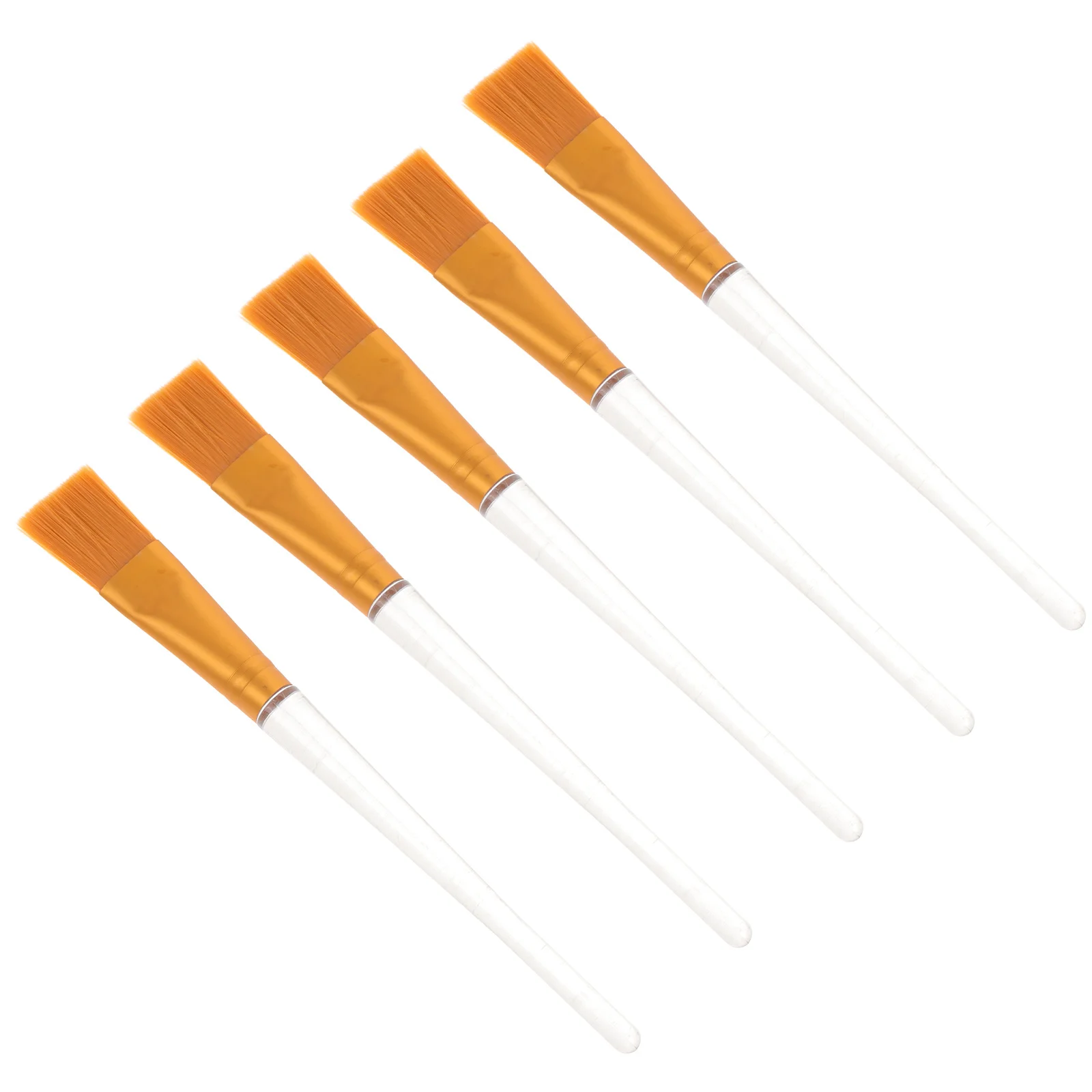 5 uds cepillo para mascarilla Facial mango de plástico transparente cerdas sintéticas para el cuidado de la piel mascarilla Facial exfoliante suero cepillo de maquillaje