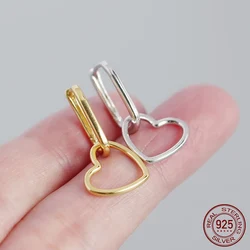 La Monada Geometric Hoop Earrings For Women Silver Female Cold Metal Heart Silver 925 Earring Jewelry For Women Ear Girls