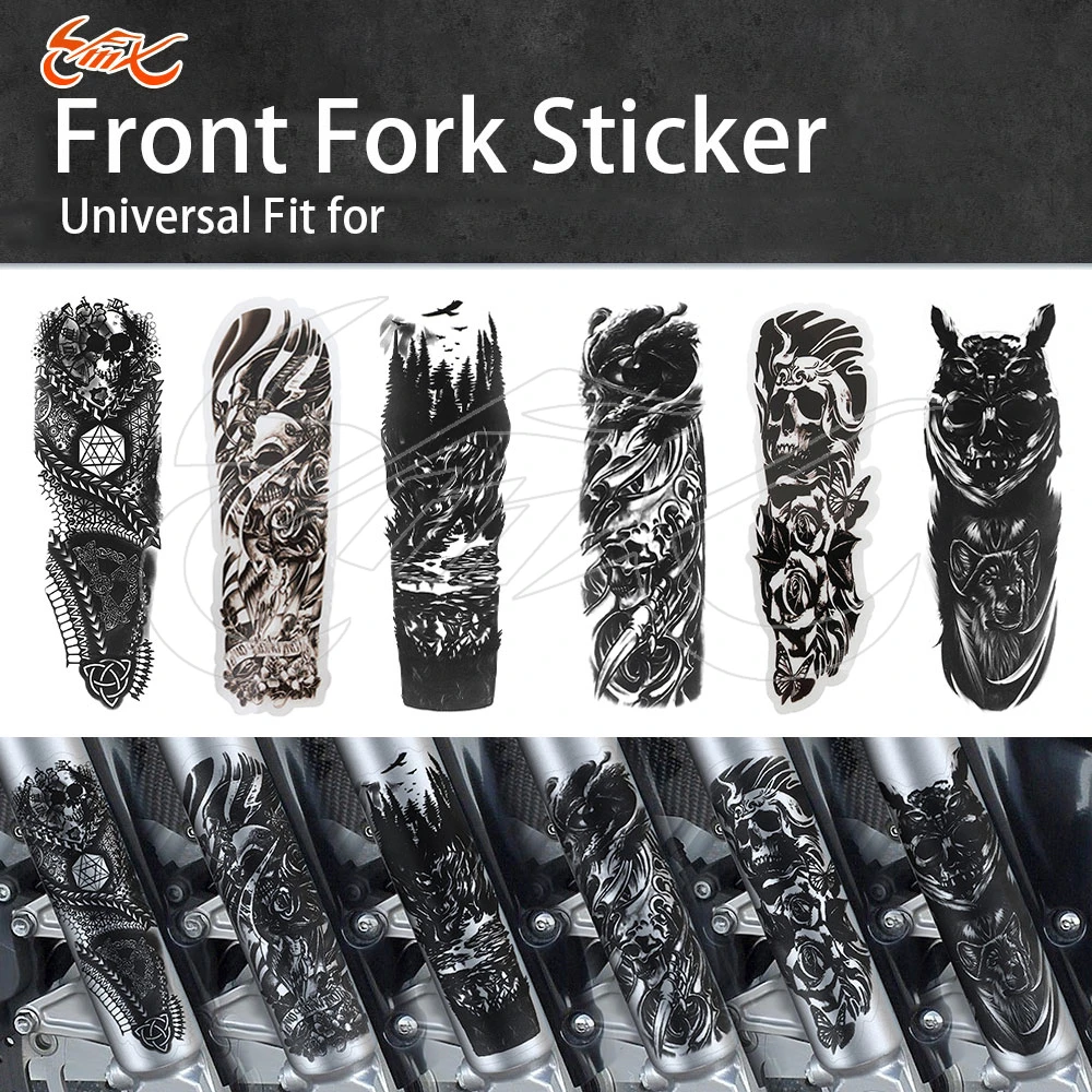 

Передняя вилка мотоцикла, наклейки с черепом, наклейка, наклейка, универсальная, подходит для Honda Yamaha Kawasaki Suzuki BMW Harley