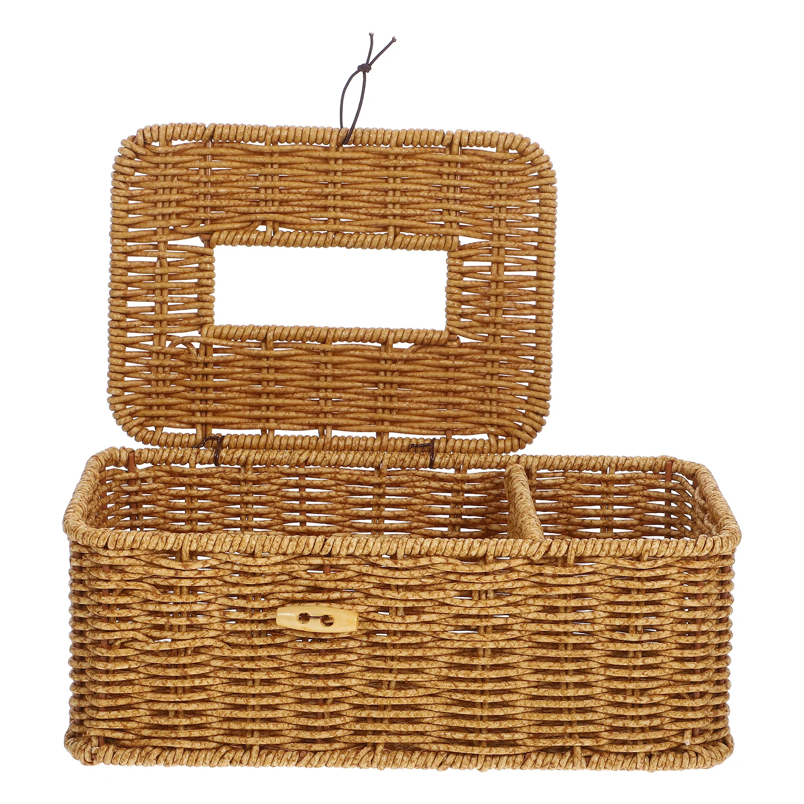 

Rattan Tissue Box Holder Lightweight Smooth Creative H made Woven Spring Container Home Office Shallow S Section Storage