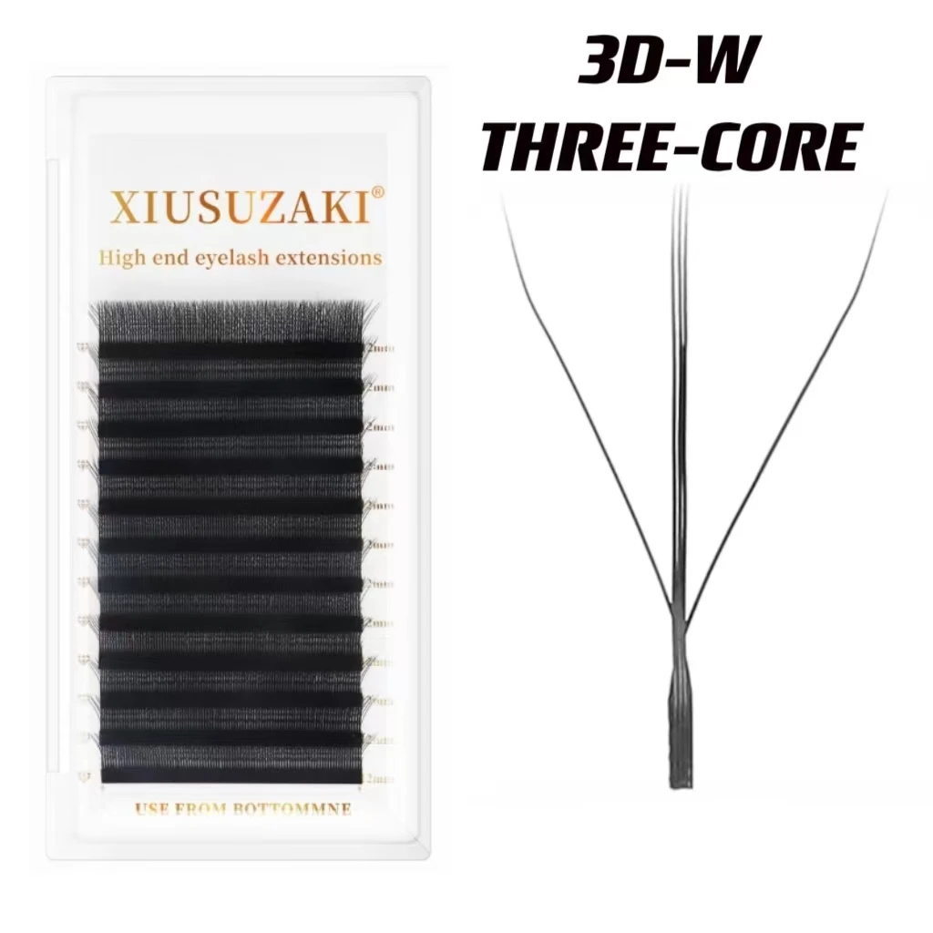 

3D W Three-Core Triple Tips Eyelash Extensions Blister Bloom Premade Fans W Shape Lashes Suppliers Makeup Tools Beauty Shop