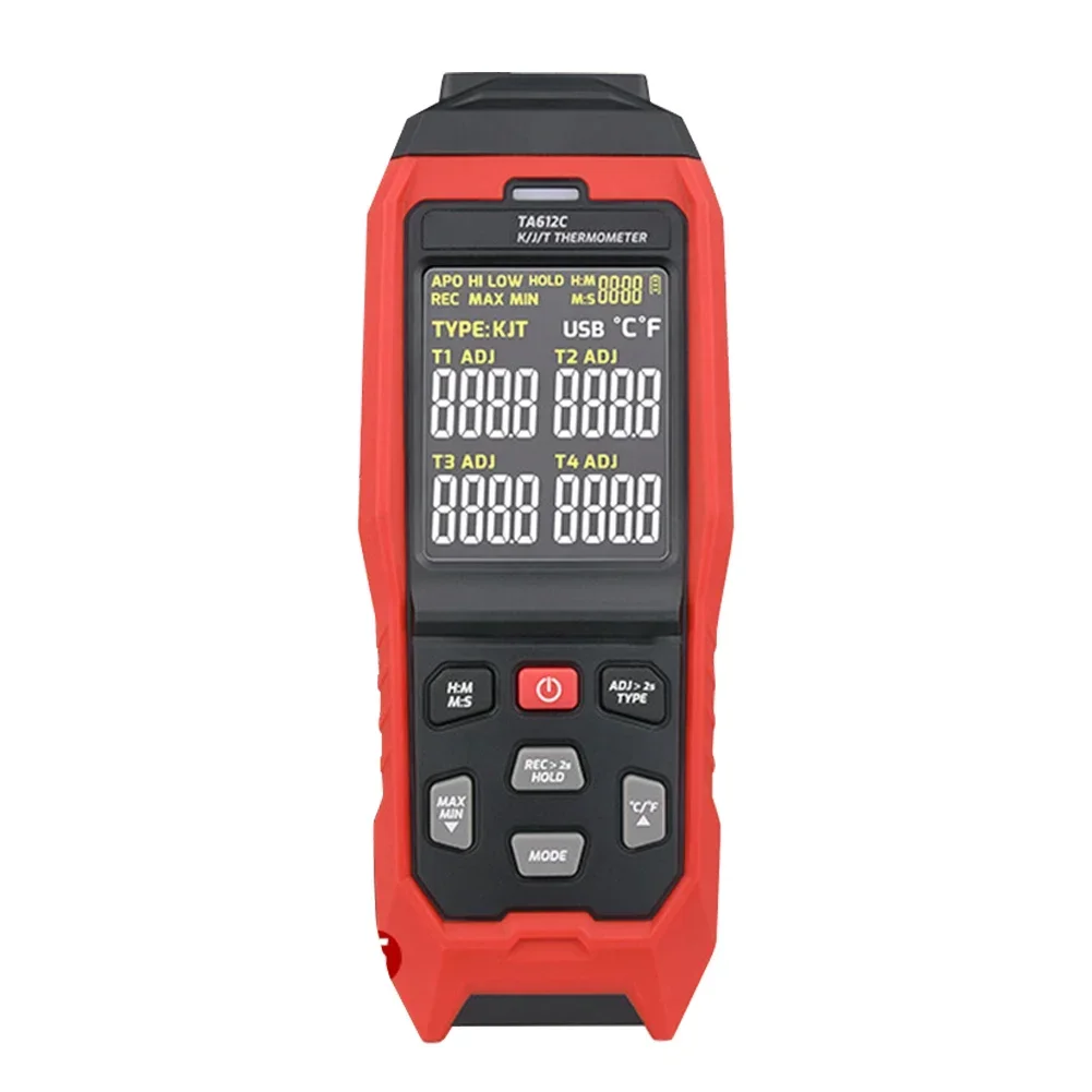 

TA612C Цифровой термопарный термометр 4-канальное измерение для типов K/J/T с цветным дисплеем и системой сигнализации