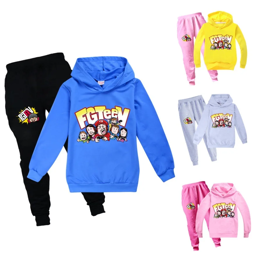 FGTEEV Family Gaming Team Boys Girls Children Pullover Hoodie Kids Sweatshirt Thanksgiving Tops Harem Pant Casual Jogging Suit