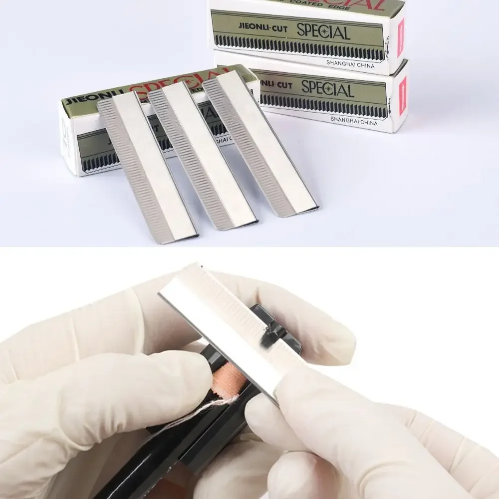 20/50/100pcsTrimmerRazor Blade para maquillaje permanente herramienta de belleza Microblading cuchillos para cejas de acero inoxidable tatuaje de cejas