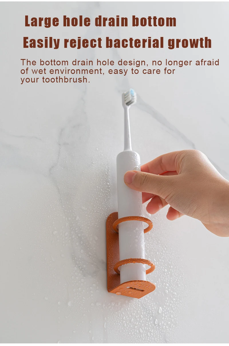 New Wall-mounted Toothbrush Holder Electric Toothbrush Holder Storage Shelf Bathroom Accessories Punch-free Traceless Organizer