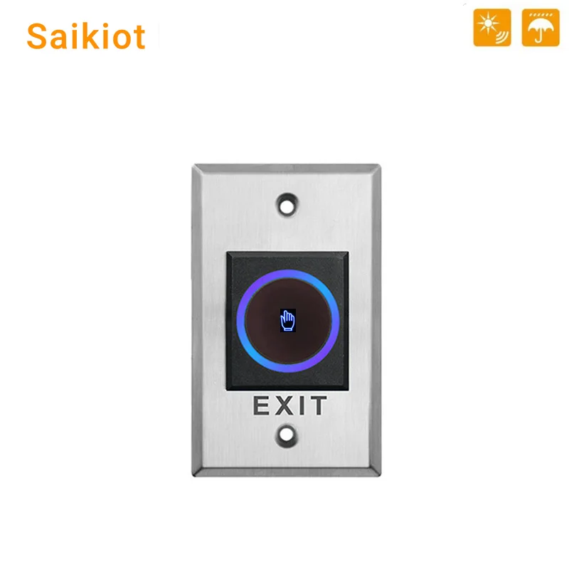 Saikiot Stainless Steel Illuminated Switches Push Button Wireless Infrared Sensor No Touch Contactless Door Release Exit Button