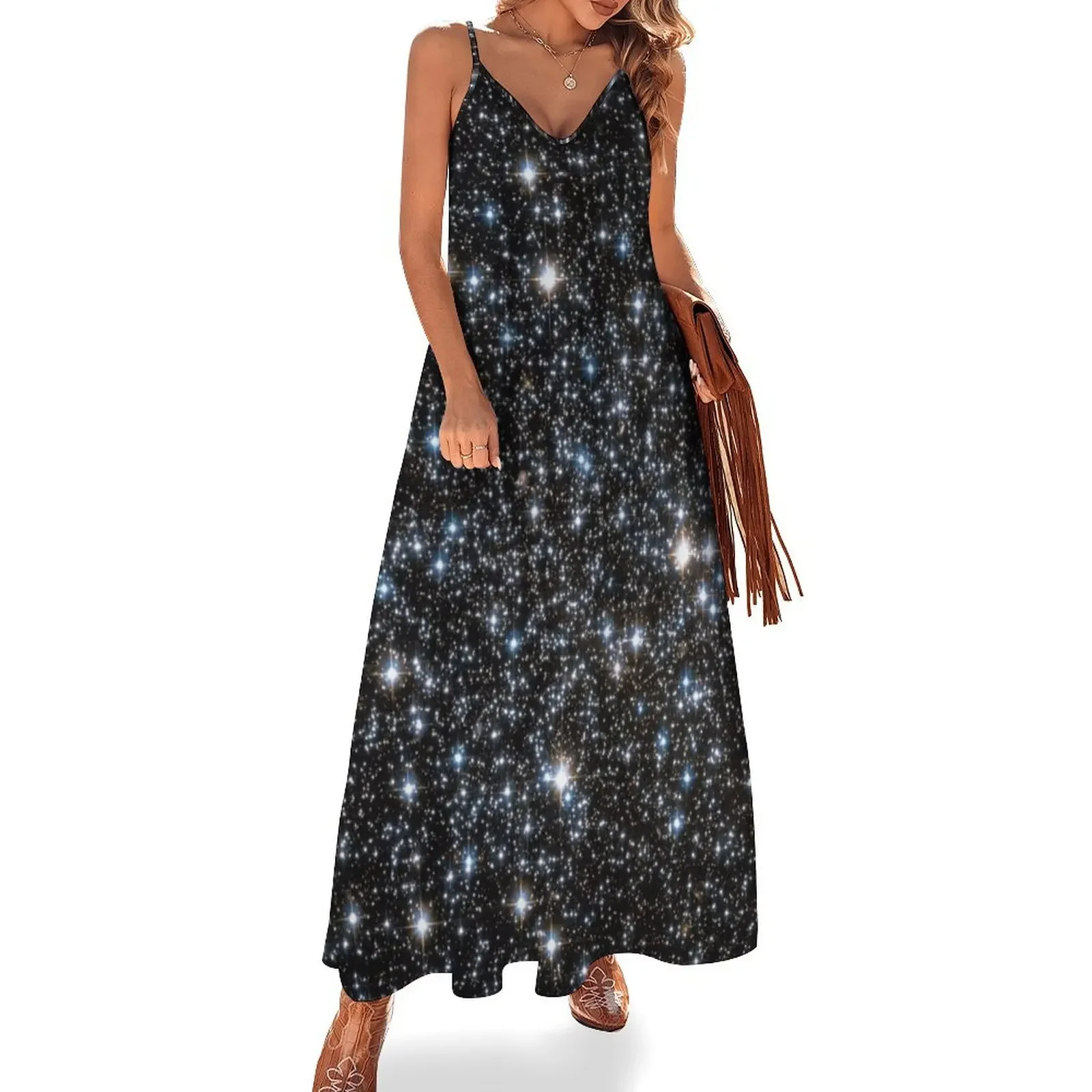 Glitter Galaxy Sleeveless Dress elegant guest wedding dress summer clothes