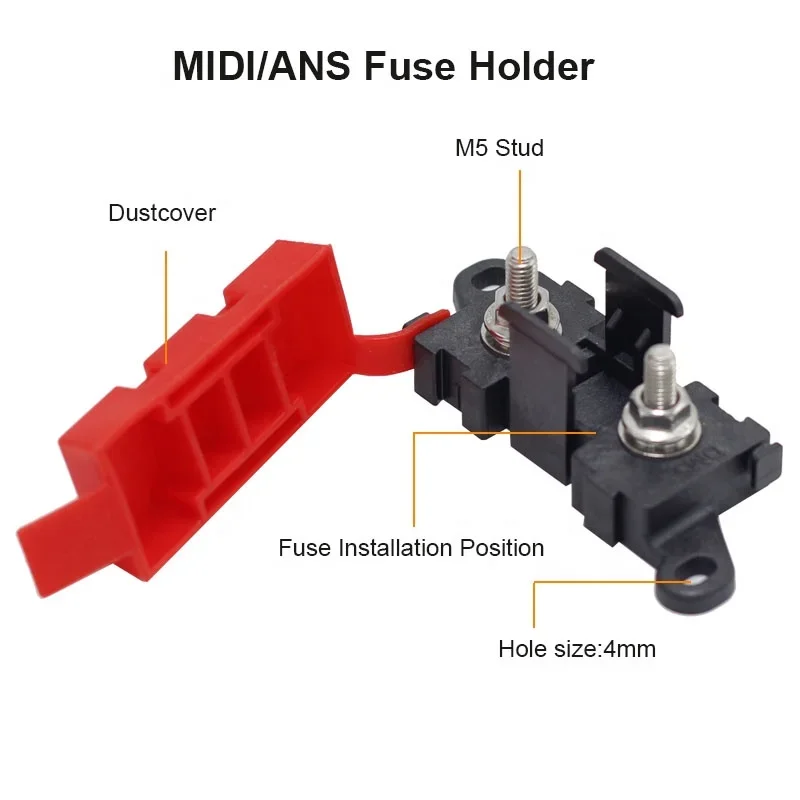 Car Truck RV Retrofit Bolt On Fuse Type BDFS MIDI/ANS Fuse Holder Power Distribution Module Fuse with Dust Cover