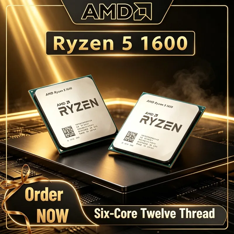 AMD Ryzen 5 1600 100% Brand New R5 1600 Six-Core Twelve Thread 3.2 GHz 65W YD1600BBM6IAE Socket AM4 CPU Processor in Stock