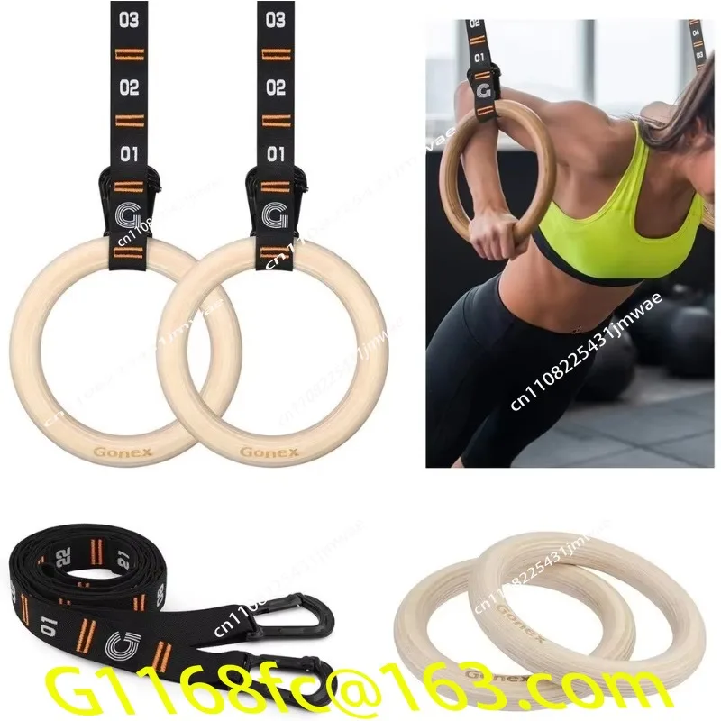Birch Wooden Gymnastics Ring Training Pulls Up Fitness
