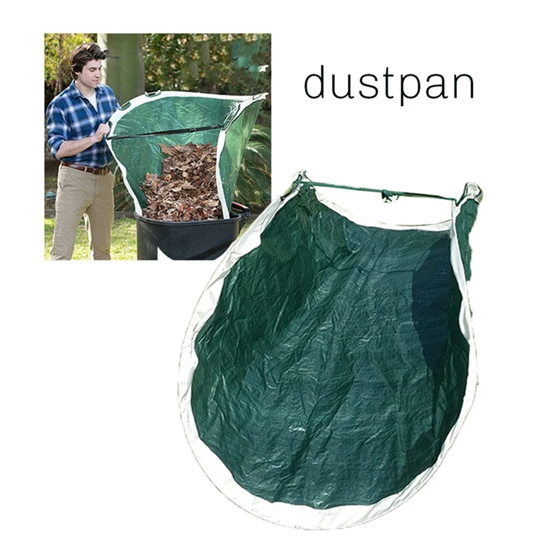 Garden Foldable Leaf Collector, Outdoor Gardening -Up Round Leaf Dustpan, Reusable Garden Waste Collection Bucket