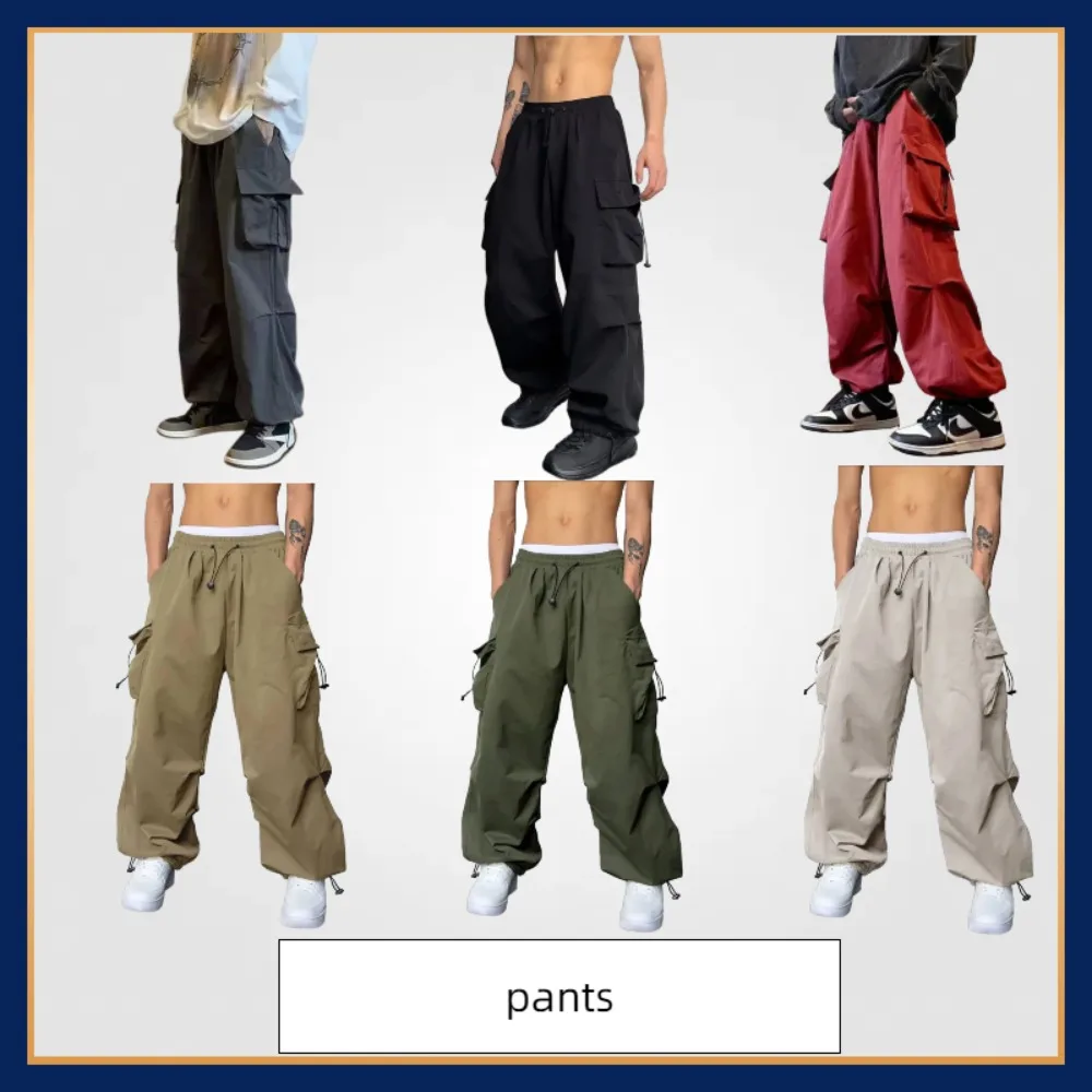 

2025 Summer Lightweight American Pocket Cargo Pants - Loose Fit Tapered Wide Leg Pants for Men