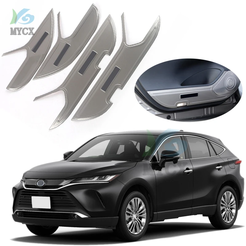 For Toyota Harrier 2022 Door anti-kick plate sequins body armrest box anti-kick pad panel modification accessories