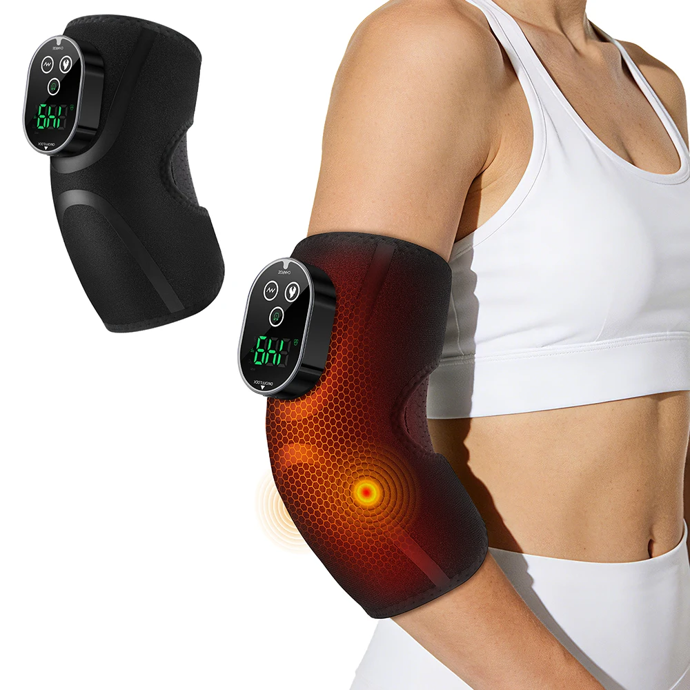Thermal Elbow Massager for Arm Elbow Vibration Heated Brace Wireless Support Brace Belt Elbow Pad Blood Circulation Protector