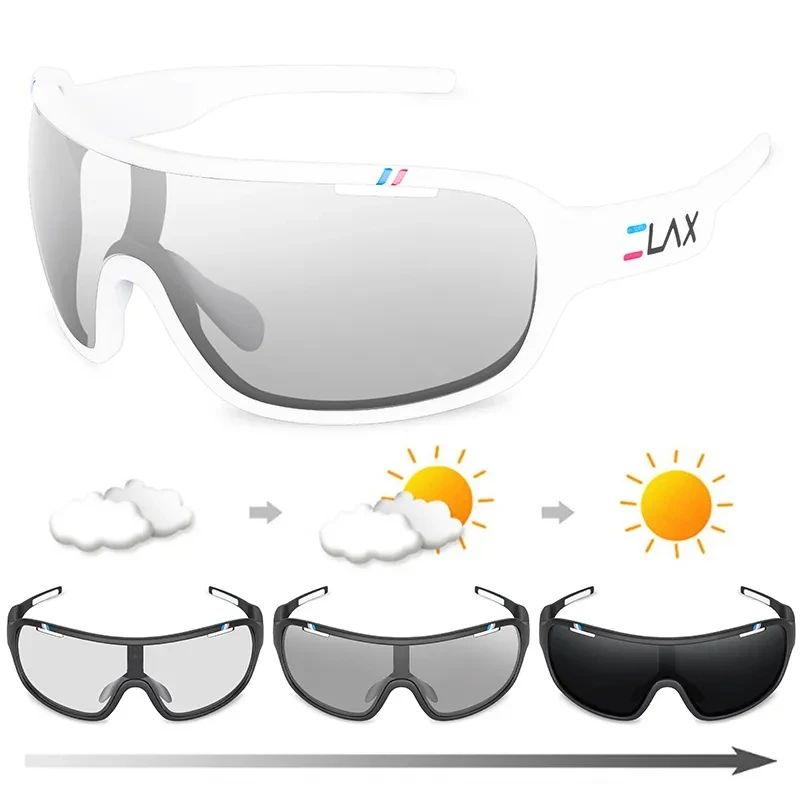 ELAX Brand New Men Women Mtb Photochromic Cycling Glasses Bicycle Eyewear New Bike Sun Goggles Sports Sunglasses