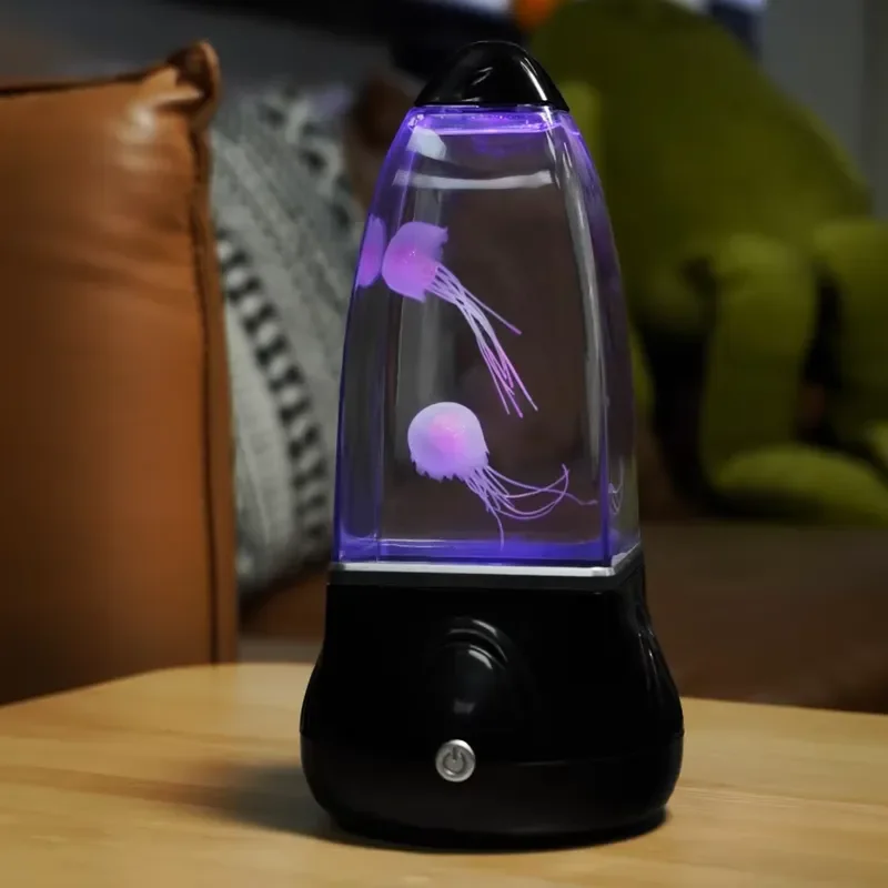 LED Jellyfish Lava Lamp Color Changing Night Light for Kids Bedroom Decor USB Powered Desktop Mood Lighting Home Office Gift