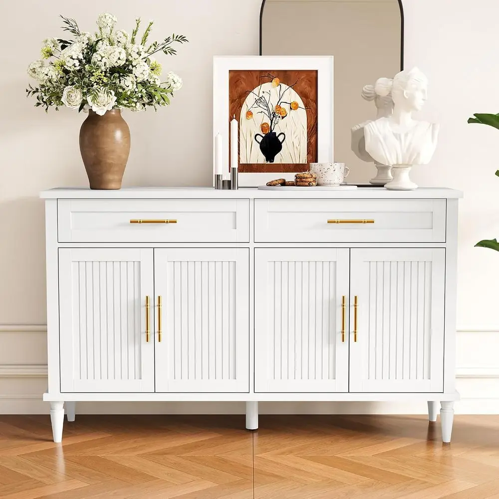 58 Inch Sideboard Buet Cabinet with Storage, luted Buet Storage Cabinet with 2 Ders and 4 Do, ern Coee Bar with Adjustable Shelv