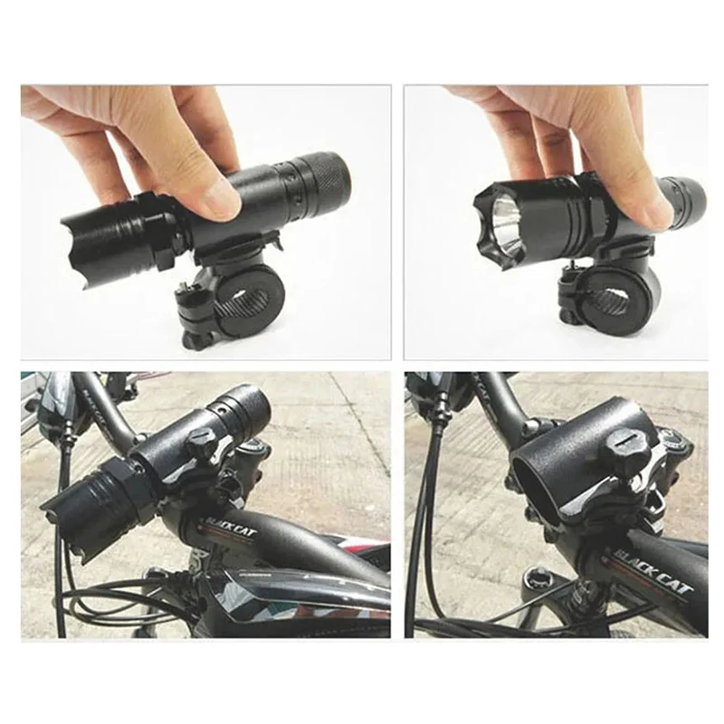 360 Degree LED Torch Bracket Bicycle Light Mount Holder Torch Bracket Mount Holder Cycling Bike Flashlight Holder For 2.6cm