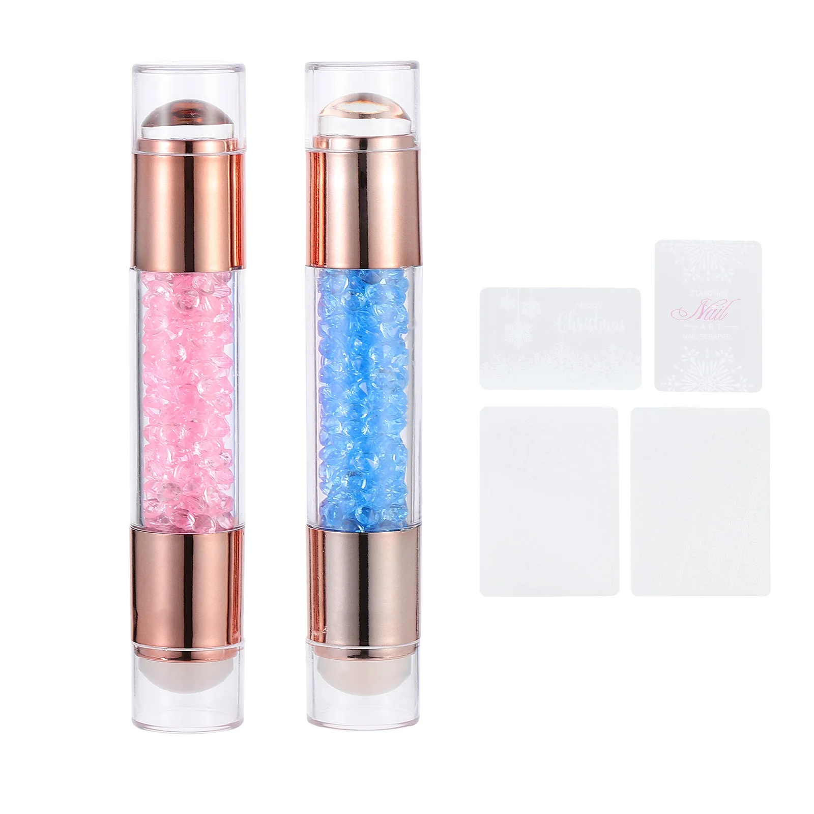 

2 Pcs Nail Stamp Stamper Manicure Ultraviolet Light Double-ended DIY Stamping Silica Gel Seal Small