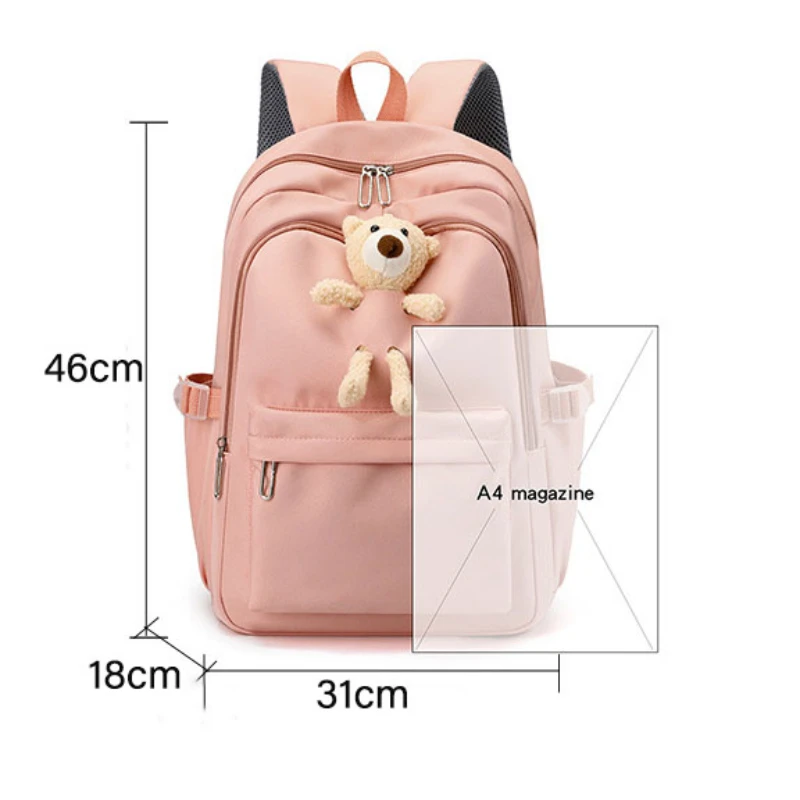 Mochila de urso personalizada para crianças pré-escolares, Mochila escolar personalizada, Bookbag bonito para meninas e meninos