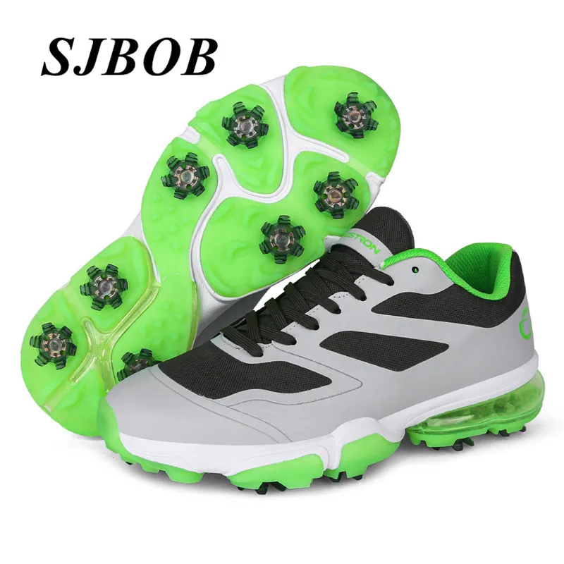 Professional Green Mens Golf Shoes Spikes Large Size 39-48 Comfort Non-Slip Men Sports Shoes Outdoor Training Man Sport Sneakers