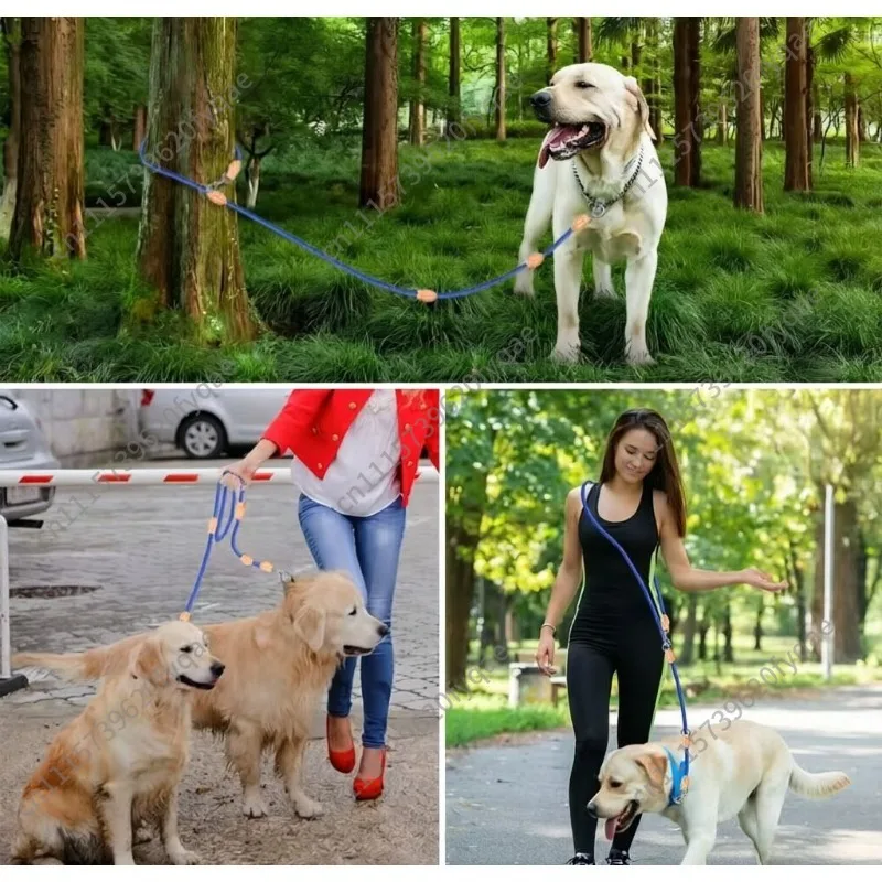 Double hook multi-functional chain outdoor dog walking training leash dog leash dog chain