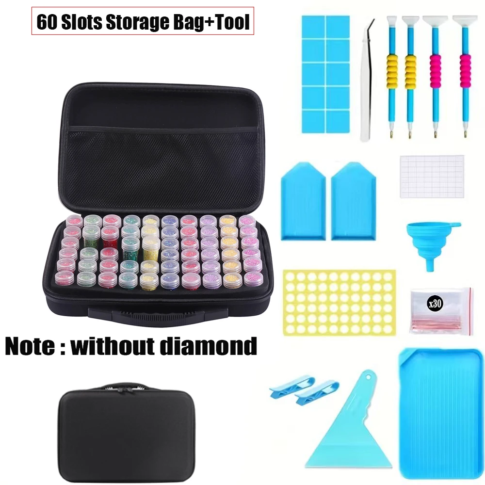 Diamond Painting Tool Set Storage Bag Tool Box Hand Luggage Tool Set 30/60/120/180/240 Tools