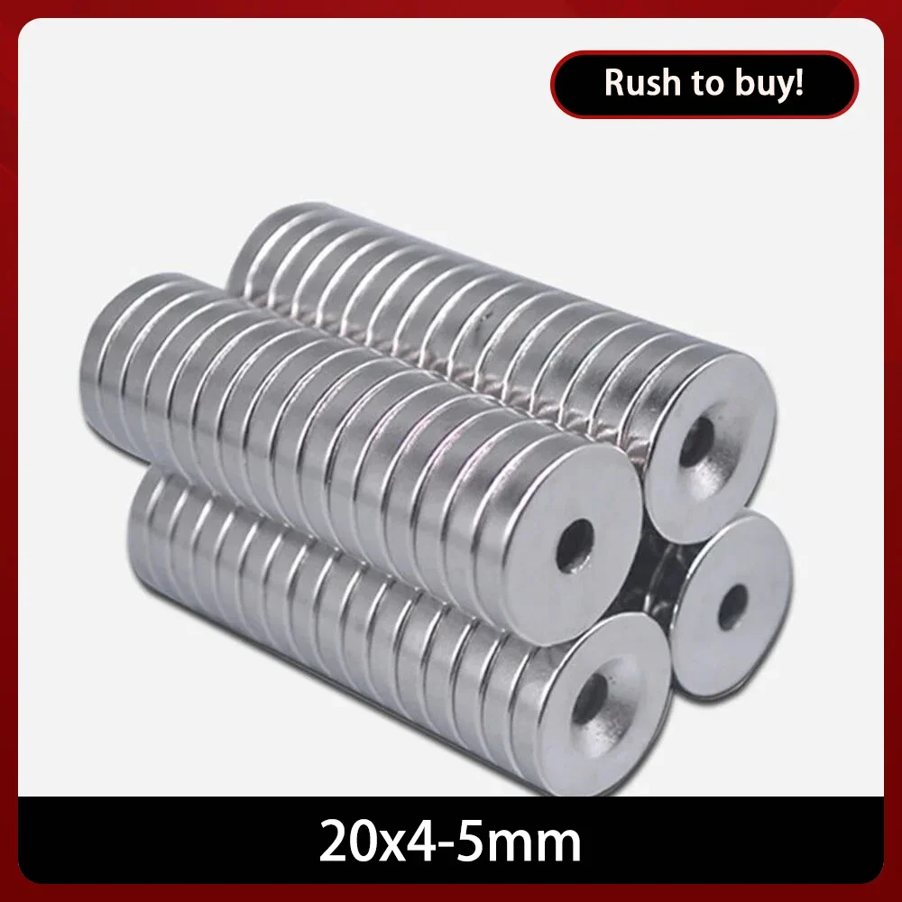 

5~50PCS 20x4-5 mm Powerful Magnets 20*4 mm Hole 5mm Small Permanent Round Countersunk Neodymium Magnetic Magnet 20x4-5mm 20*4-5