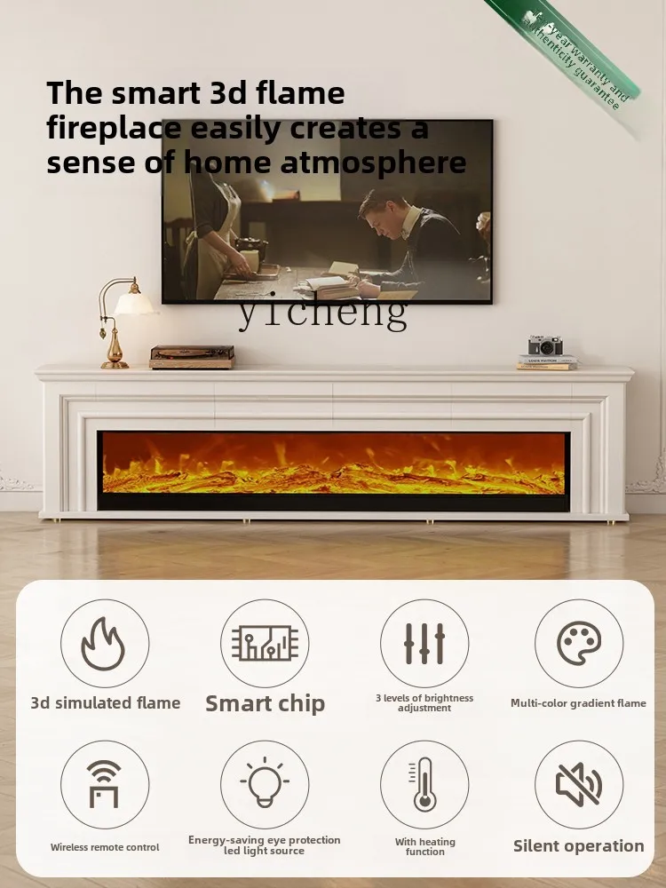 YFY  extremely narrow fireplace decorative cabinet integrated against the wall French retro ultra-thin TV cabinet for home use