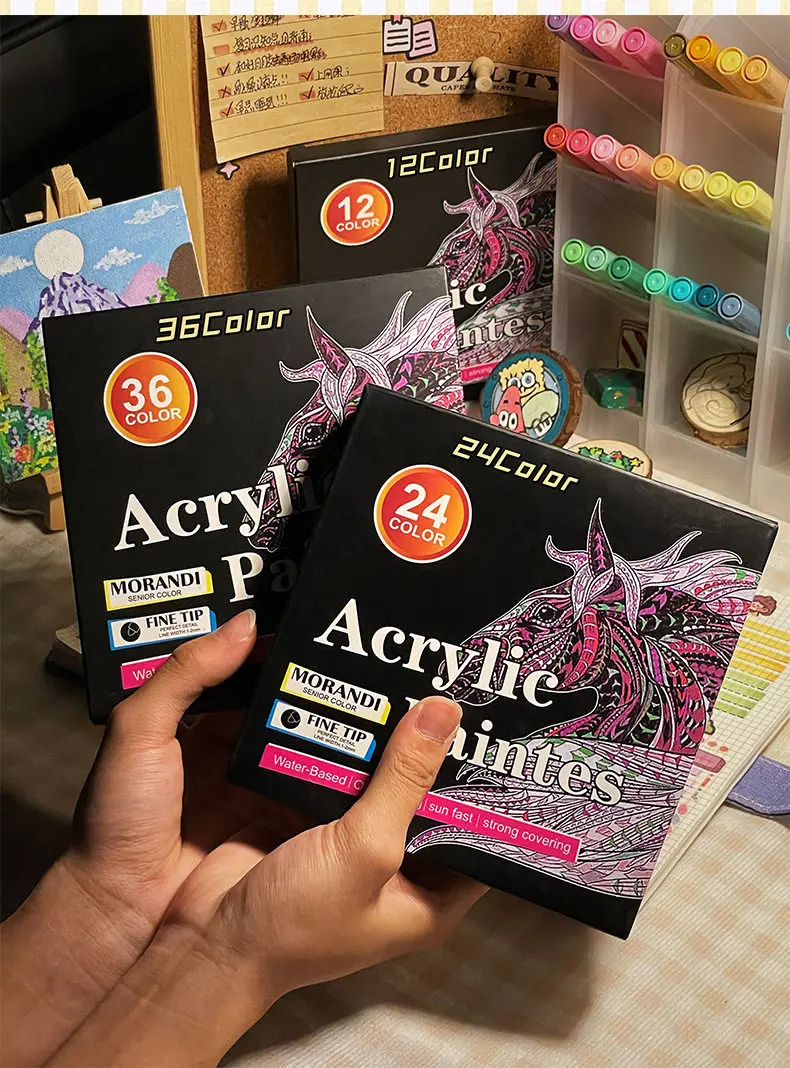 Acrylic Marker Watercolor Markers Press-type Stackable Color Display Waterproof Colorfast 3D Printing Accessories