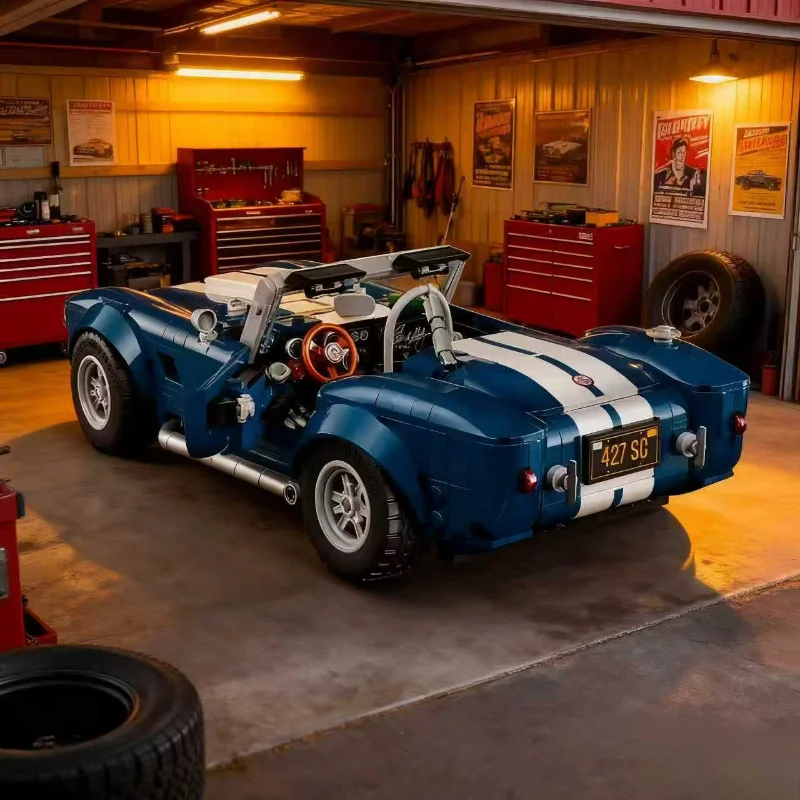 2025 جديد التقنية 10357 شيلبي كوبرا اللبنات الطوب سيارة رياضية مجموعة ميكانيكية نموذج سيارة التجمع لعبة هدايا عيد الميلاد