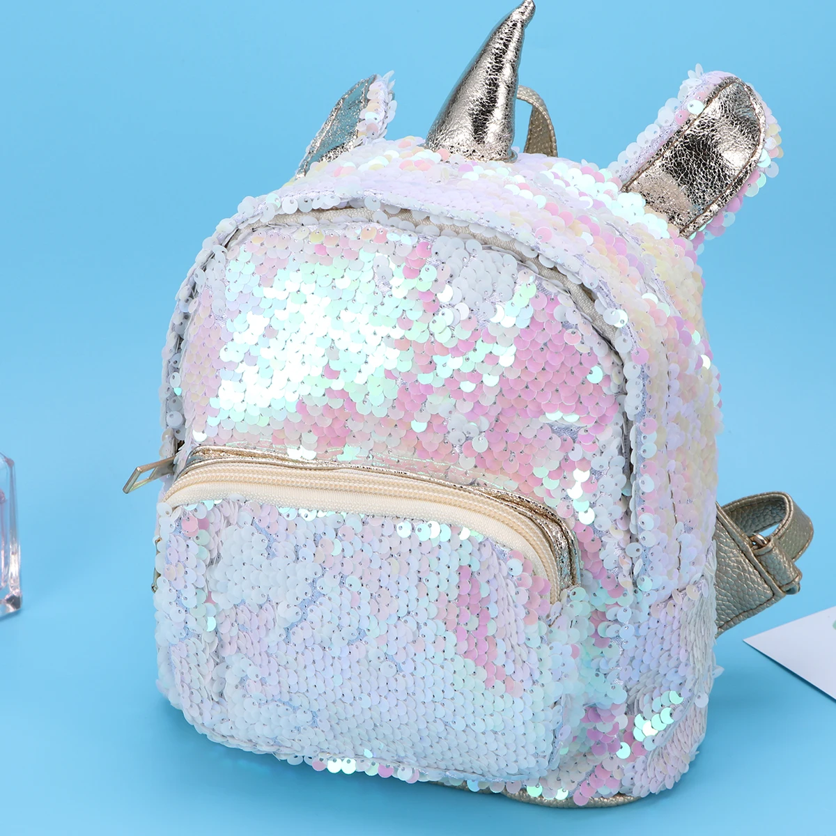

Sequins Unicorn School Backpack for Women Girls Large Capacity Travel Daypack Student Bookbag Fitness Bag Sports Bag