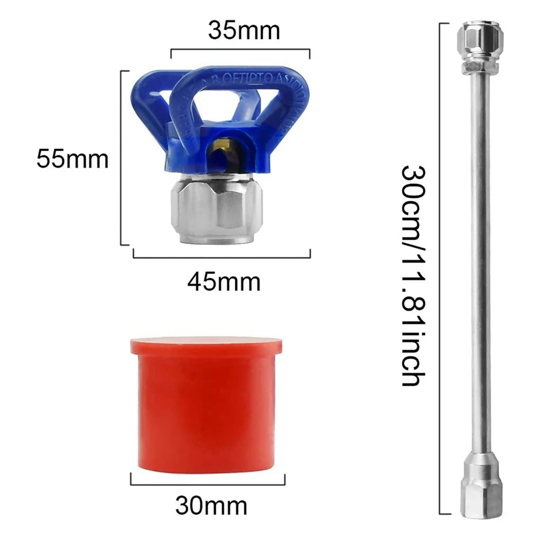 ABKO-Mât d'Extension de 30cm avec Siège de Buse pour Systèmes de Pulvérisation de Peinture Sans Air
