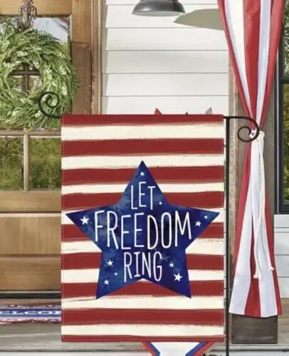 Stars And Stripes Let Freedom Ring Double Sided ~ Garden Flag ~ 12