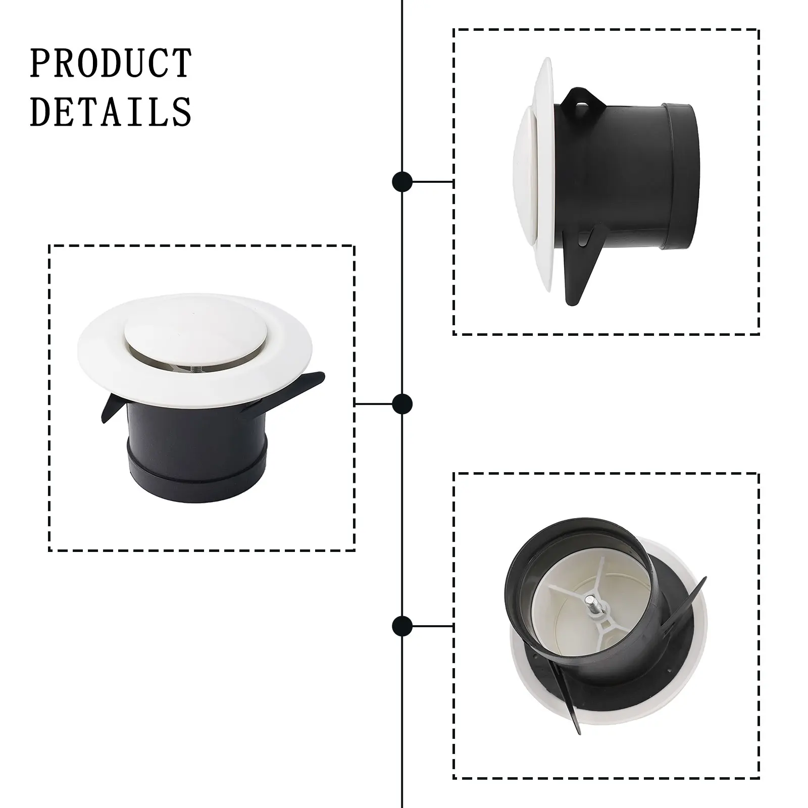 Adjustable Air Volume Ceiling Diffuser Bathroom Grill Louver Adjustable Air Volume Detachable Design Diameter Mm Inch