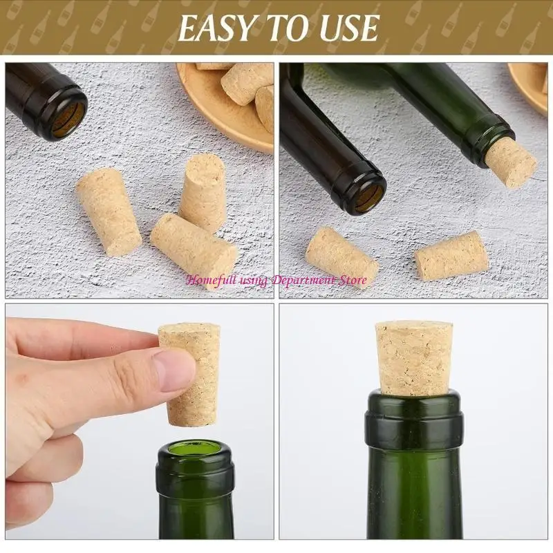 

30Pcs Wooden Bottle Stopper Tapered Cork Stopper Reusable Cork Plug Bar Supplies