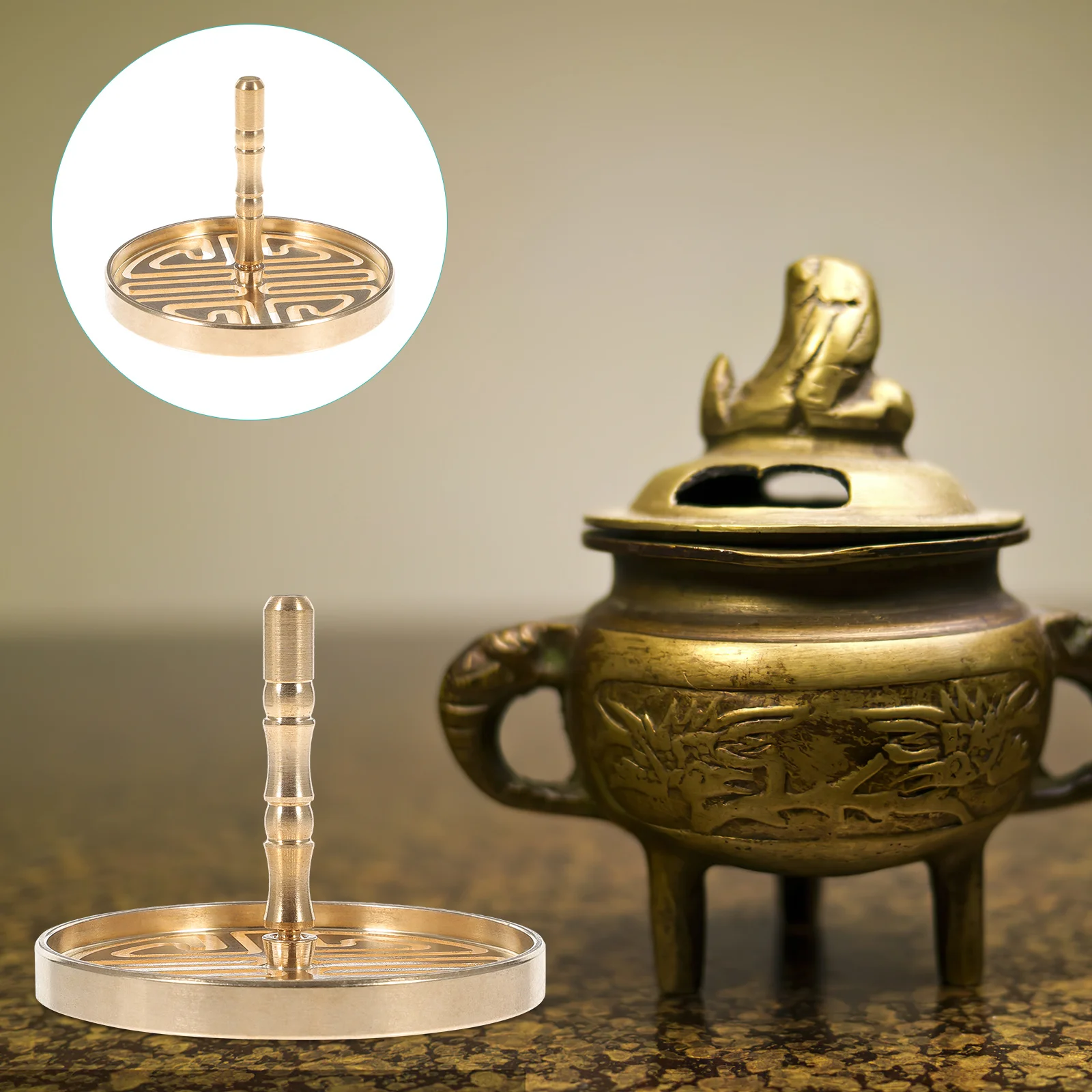 

1Pcs Creative Incense Ash Press Tool Copper Censer Supply Fine Workmanship for Parties Banquets Tea Ceremonies Ash Pressing Tool