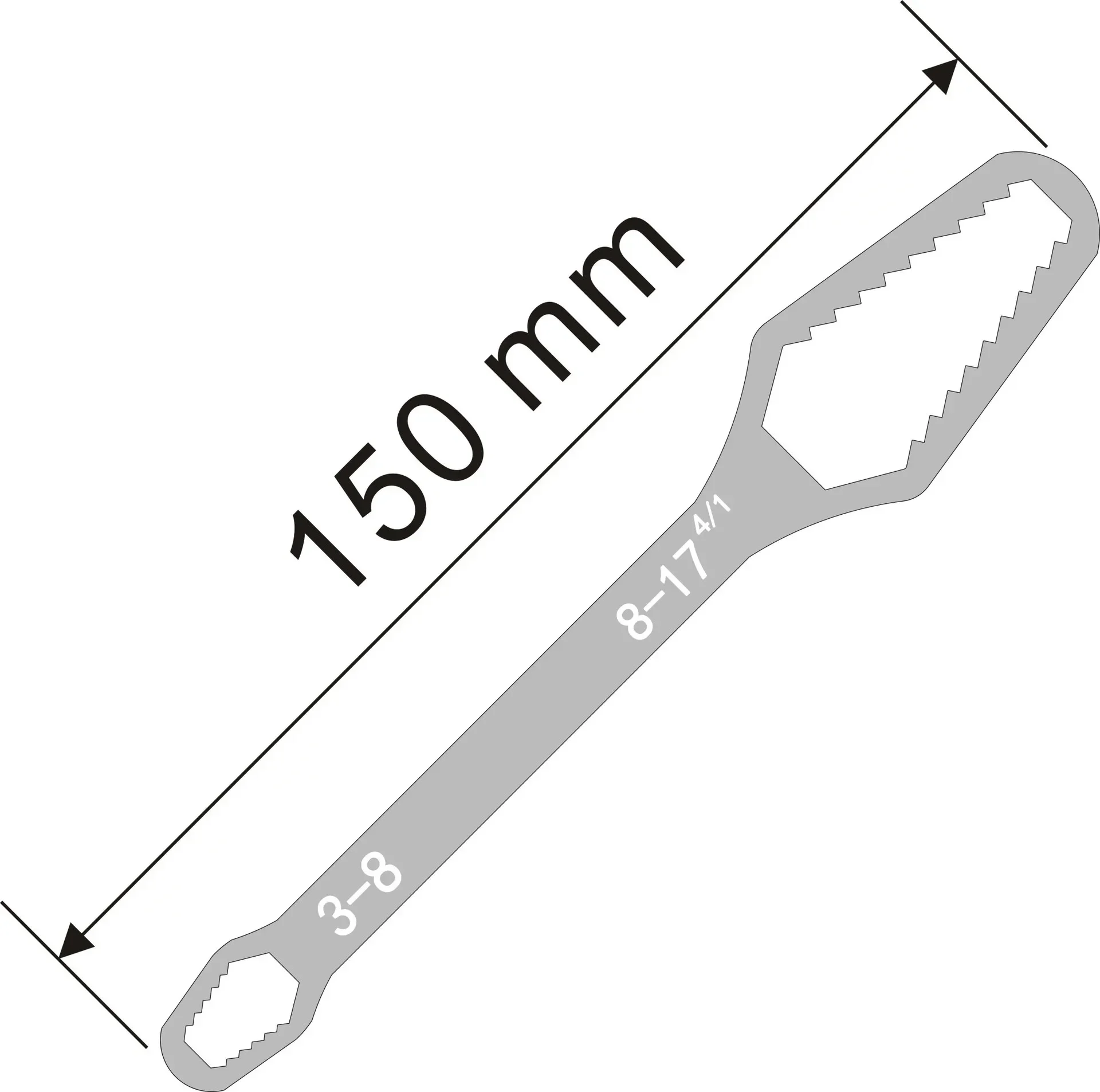 Universeller Verstellbarer Torx-Schlüssel 3-17mm Doppelköpfiger Selbstspannender Brillenschlüssel für Fabrik-Handwerkzeuge – Detail 5