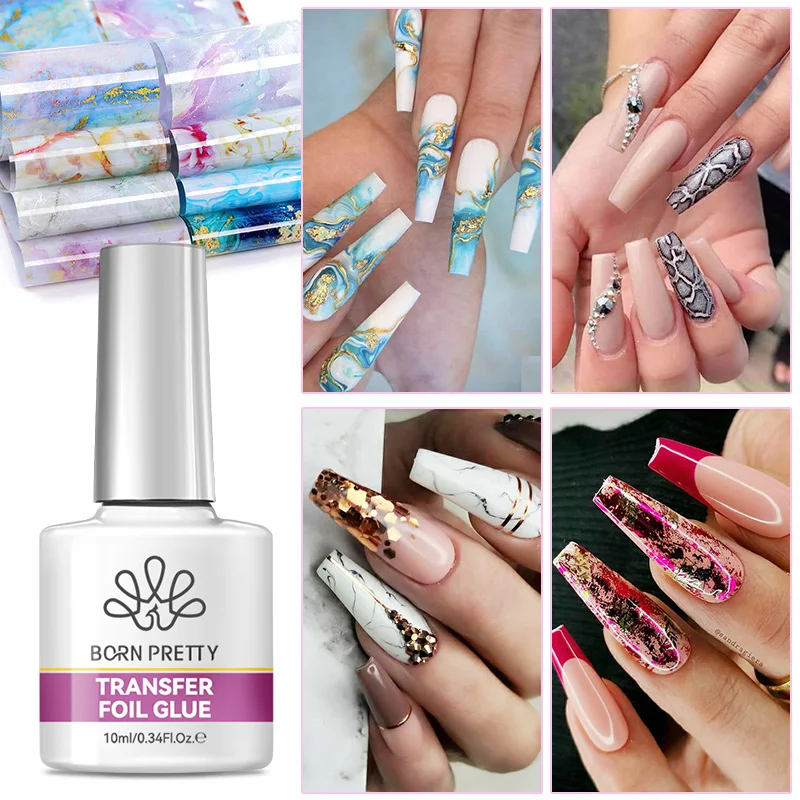 BORN PRETTY Papel de Transferencia de Gel de Uñas Esmalte Semi-Permanente Barniz para Pegamento Adhesivo de Uñas Remojar Off UV LED Gel Arte de Uñas 5