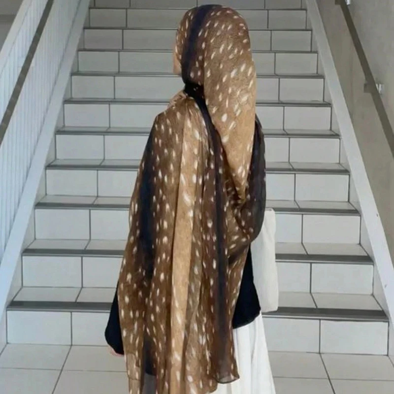 

Fashion Modal Hijab Rayon Cotton Shawl Deer Skin Design Muslim Hijabs for Women Big Size Headscarf Islamic Turban Headband Scarf