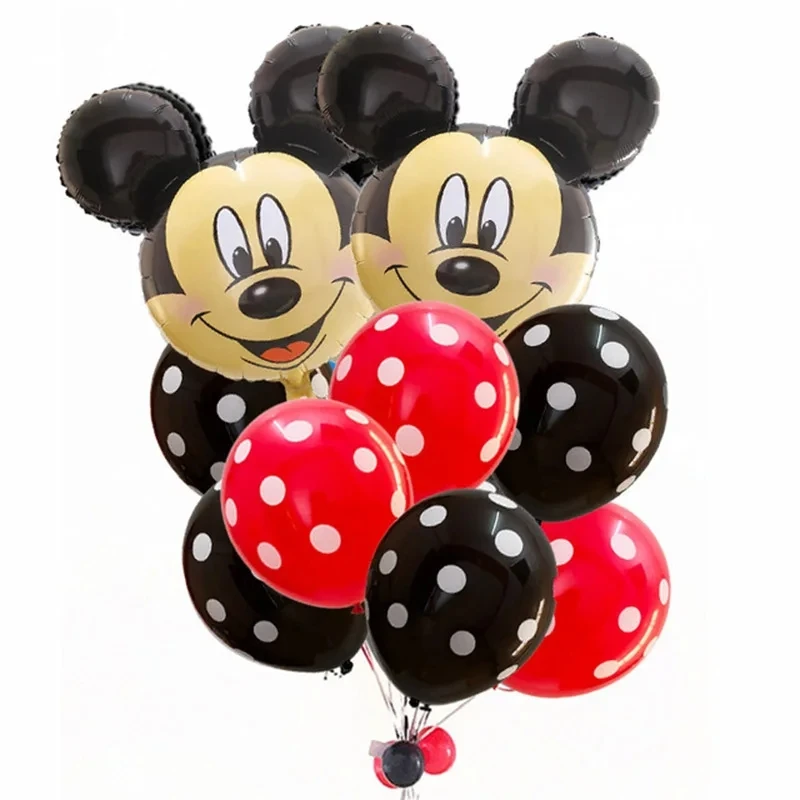 12Pcs Disney Mickey Minnie Mouse Party Balloons Mickey Balloon Baby Shower Birthday Party Decorations Kids Classic Toys Air Gift