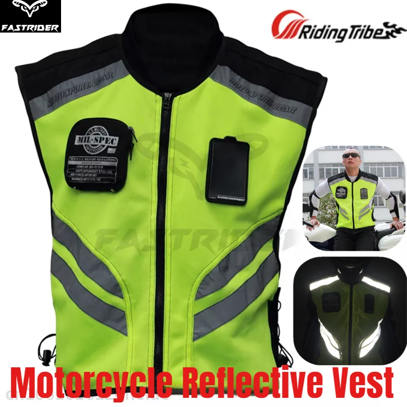 Riding Triber Motorcycle Reflective Vest Motorbike Racing Non-sleeve Touring Clothes Motocross High Visibility Jackets Waistcoat