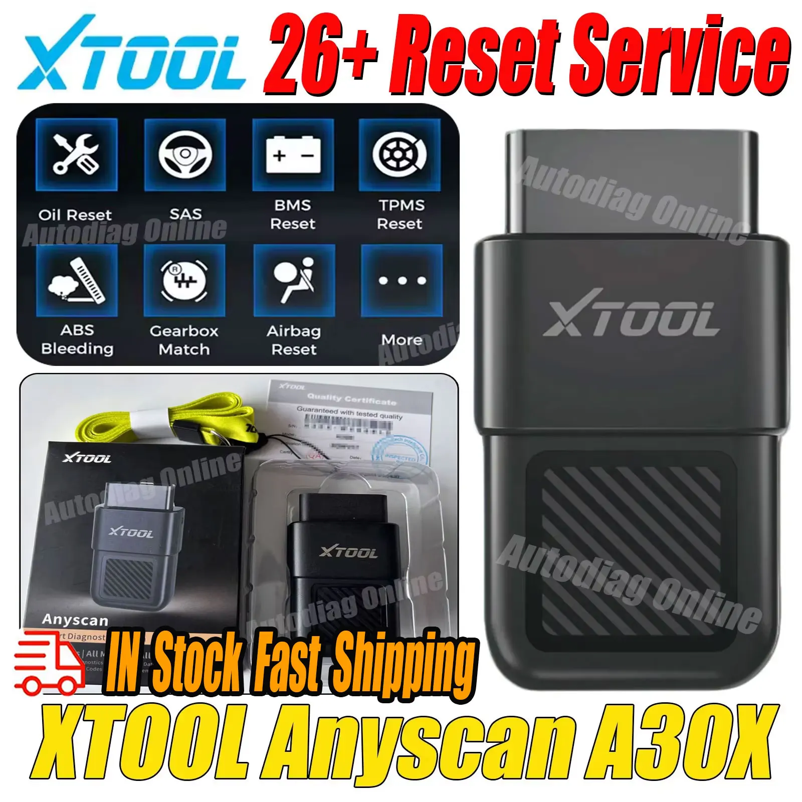 

Диагностический сканер XTOOL A30X для автомобилей, считыватель кодов неисправностей с функцией сброса (26+ кодов), автоматический OBD2-сканер, поддержка SGW для автомобилей FCA.